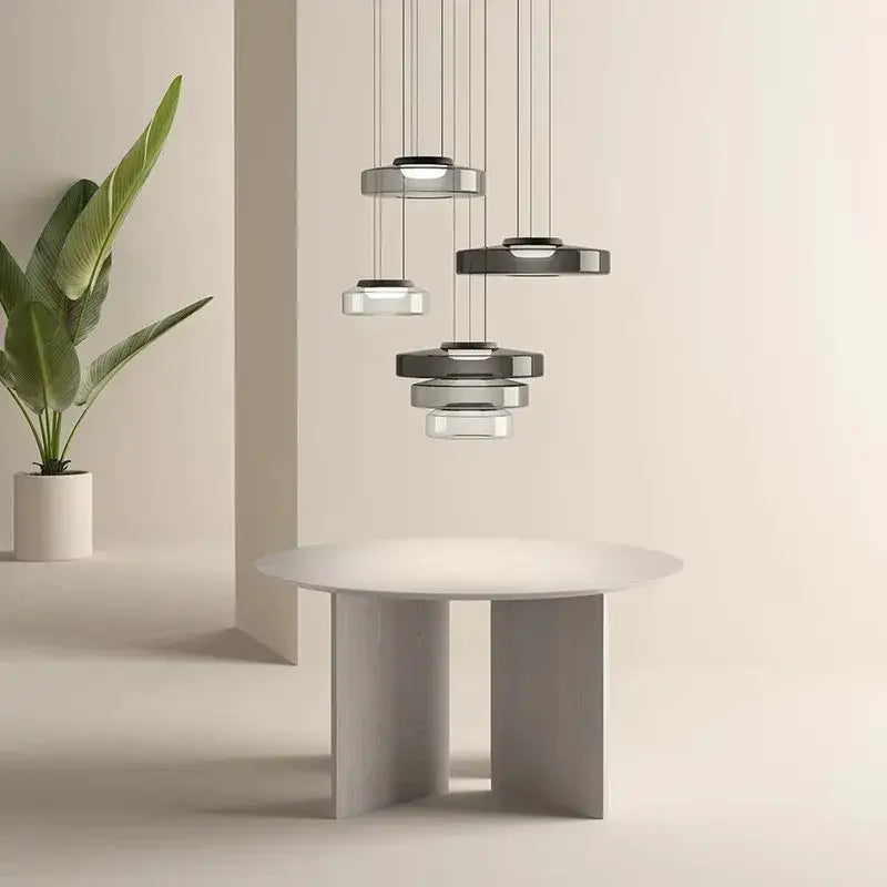 Amber Glass Danish Kitchen Pendant Light