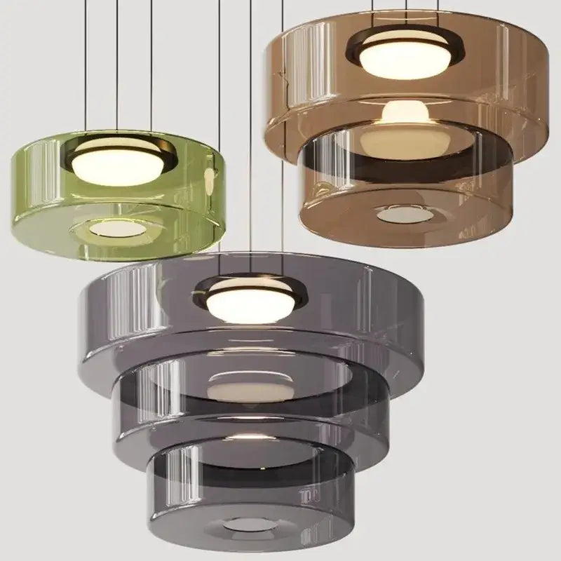 Amber Glass Danish Kitchen Pendant Light