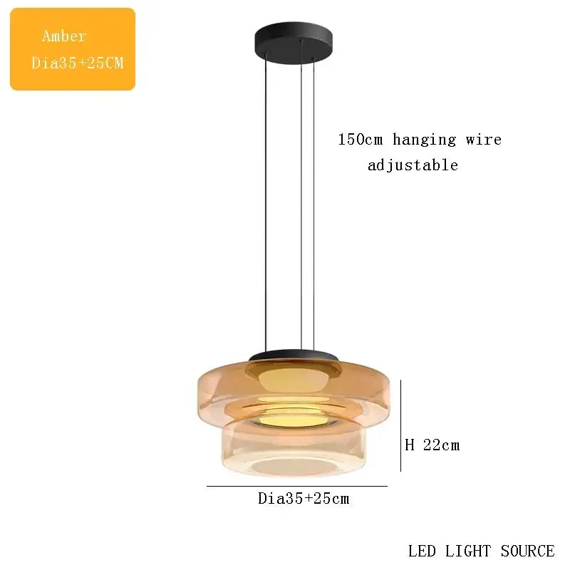 Amber Glass Danish Kitchen Pendant Light