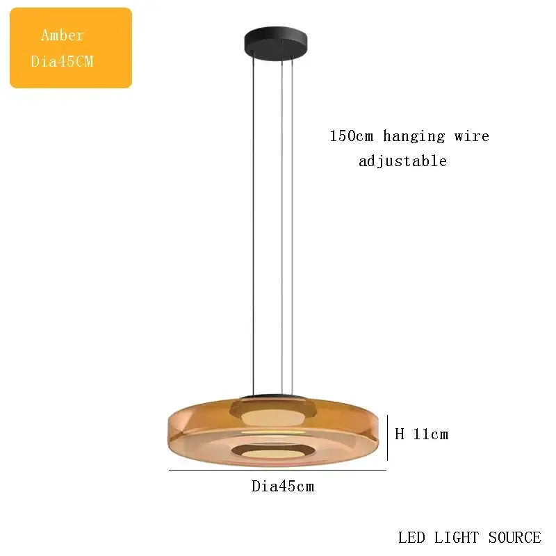 Amber Glass Danish Kitchen Pendant Light