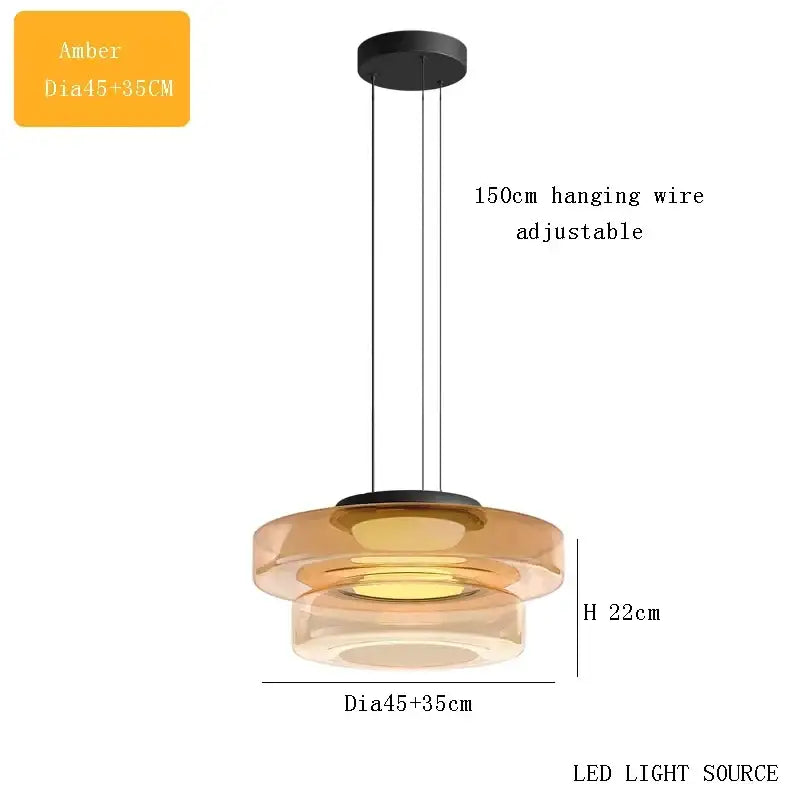 Amber Glass Danish Kitchen Pendant Light