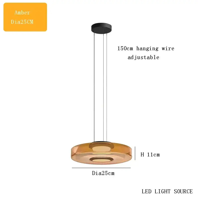 Amber Glass Danish Kitchen Pendant Light