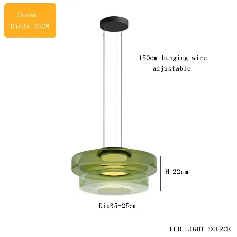 Amber Glass Danish Kitchen Pendant Light
