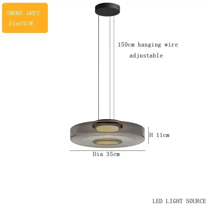 Amber Glass Danish Kitchen Pendant Light