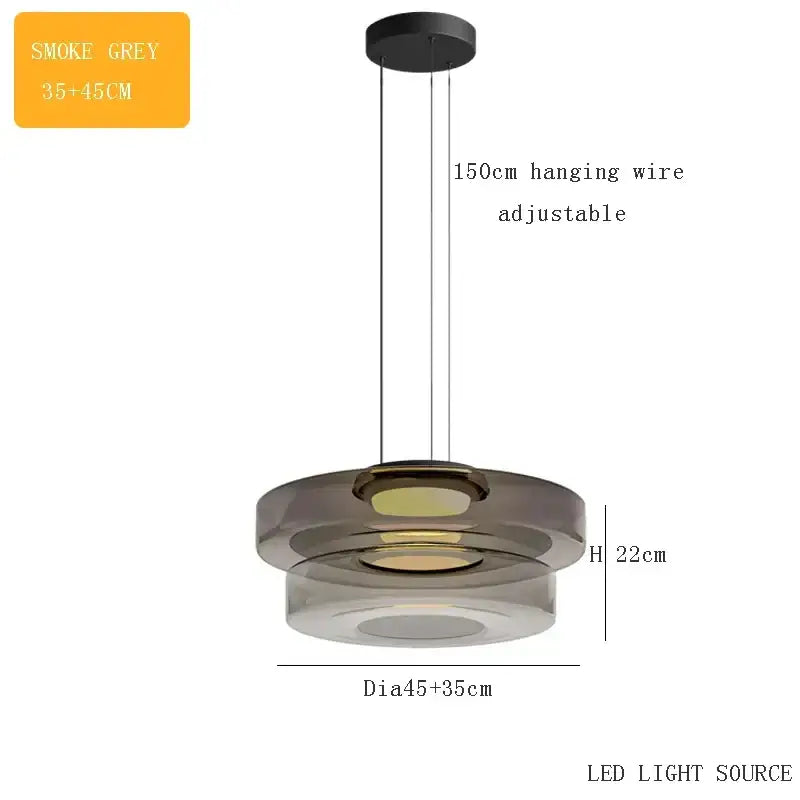 Amber Glass Danish Kitchen Pendant Light