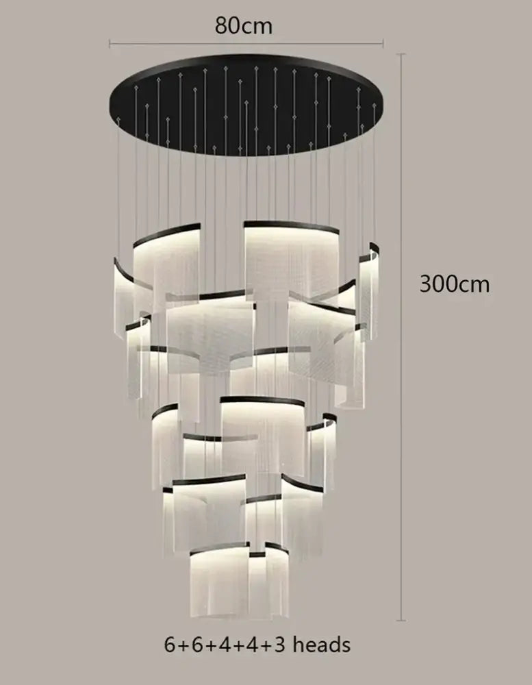 Gold Tiered LED Chandelier