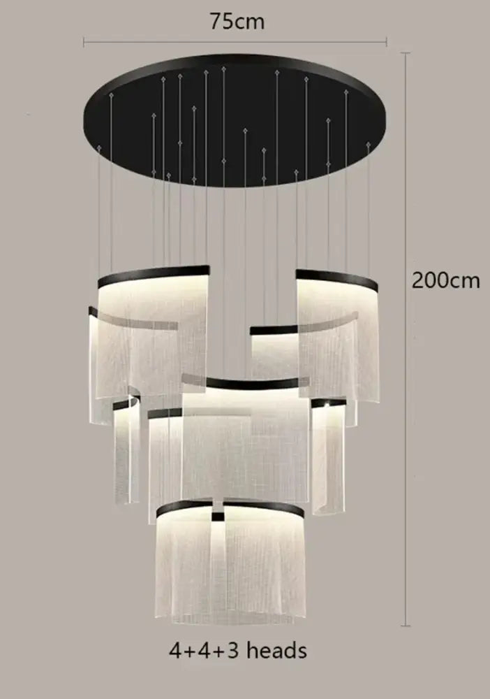 Gold Tiered LED Chandelier