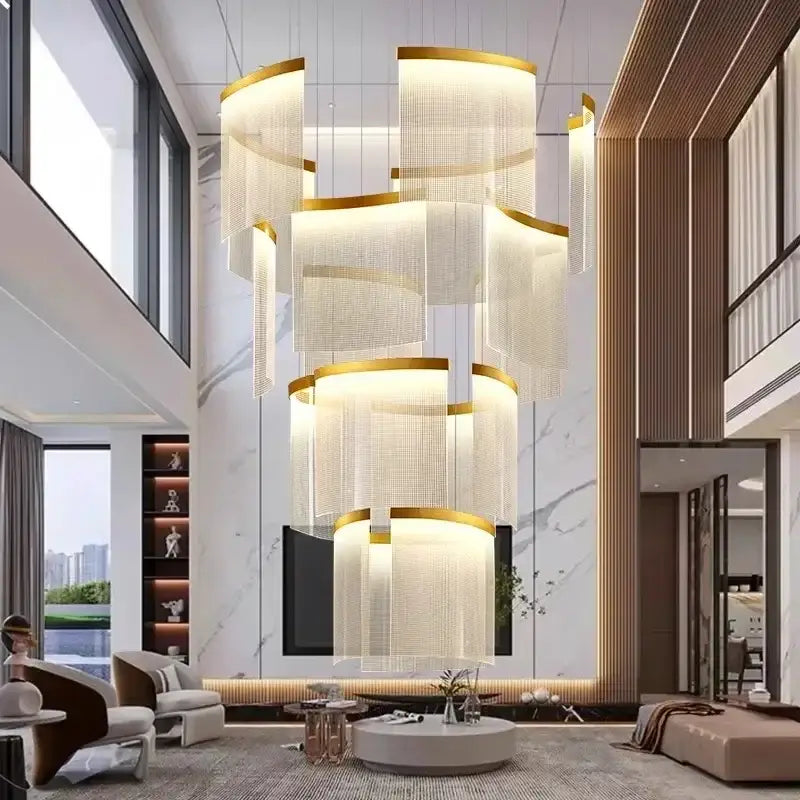 Gold Tiered LED Chandelier