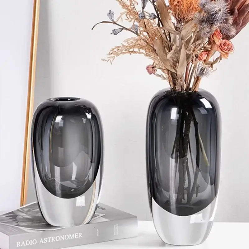 Black Crystal Glass Vase