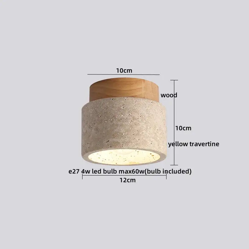 Travertine Walnut Ceiling Light
