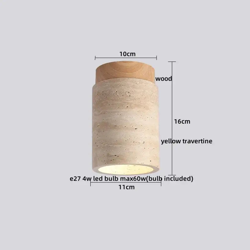 Travertine Walnut Ceiling Fixture