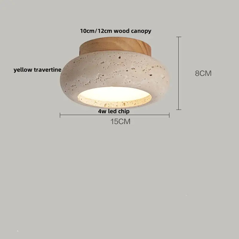 Yellow Travertine Ceiling Light