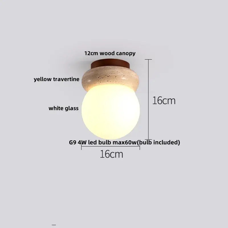 Yellow Travertine Ceiling Light