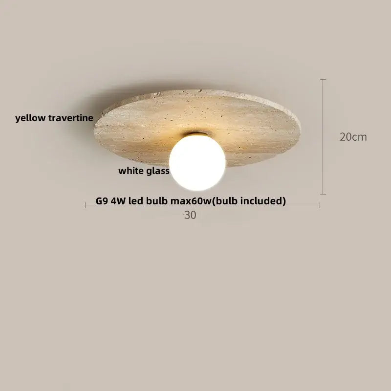 Yellow Travertine Ceiling Light