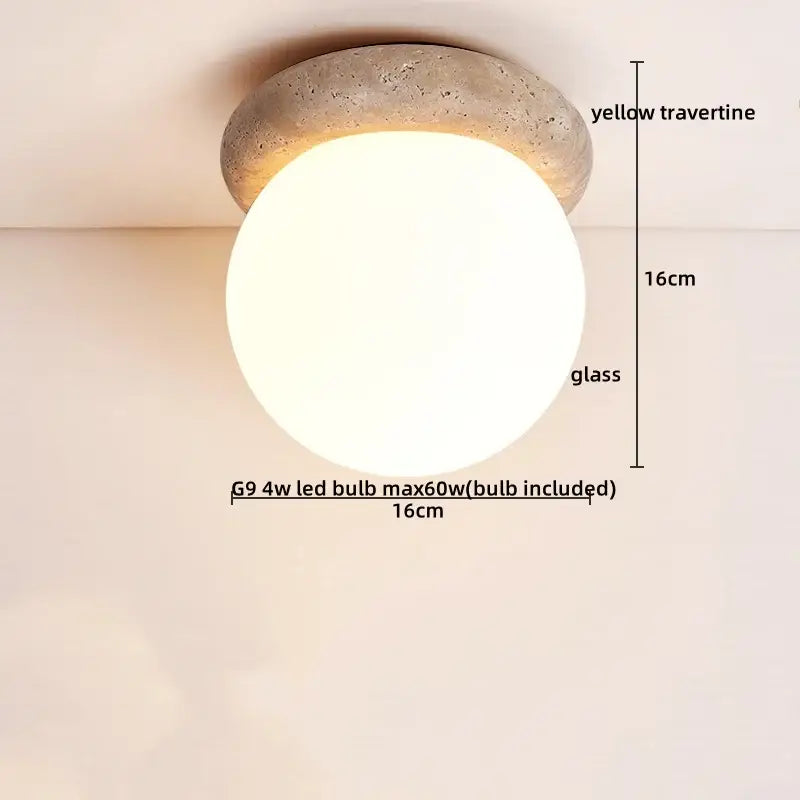Yellow Travertine Ceiling Light