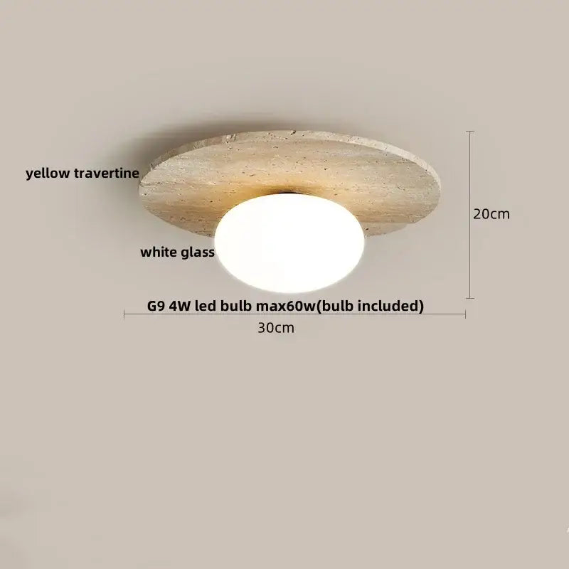 Yellow Travertine Ceiling Light