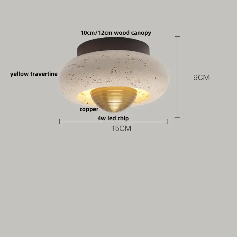 Yellow Travertine Ceiling Light