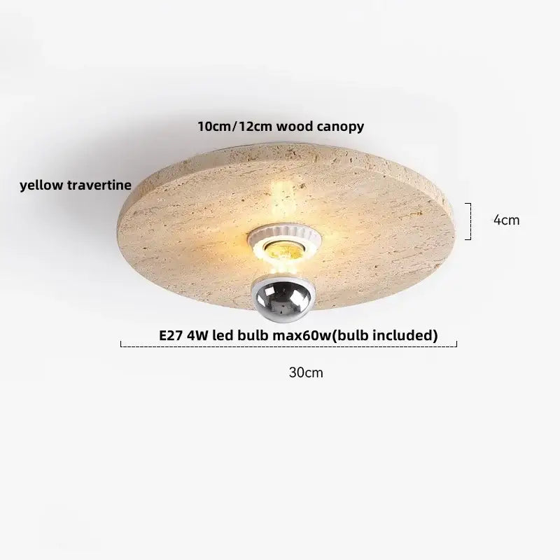 Yellow Travertine Ceiling Light