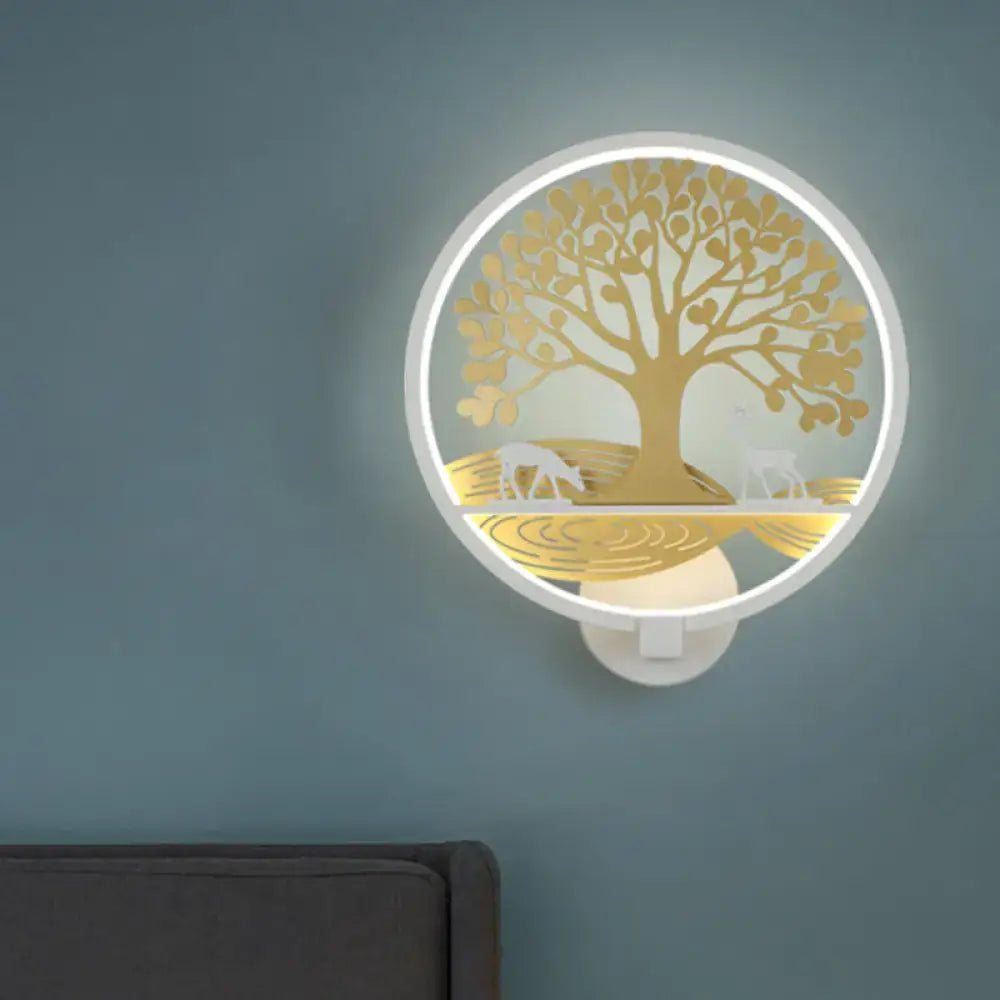Black Tree Life Wall Lamp