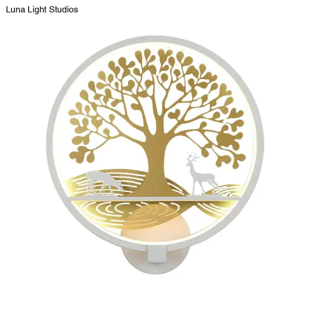 Black Tree Life Wall Lamp