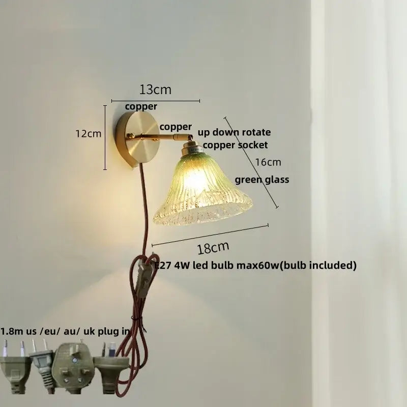 Turquoise Glass Wall Sconce