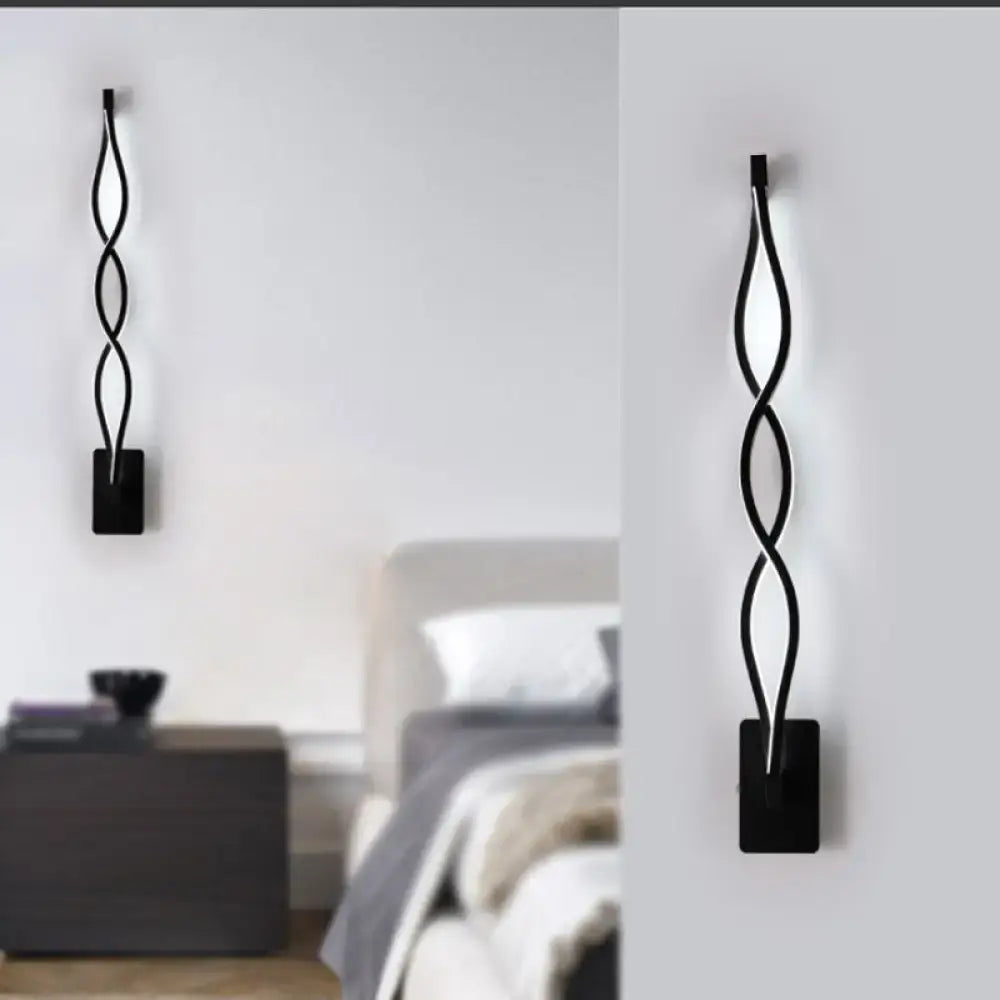 Black Acrylic Intertwined LED Wall Sconce