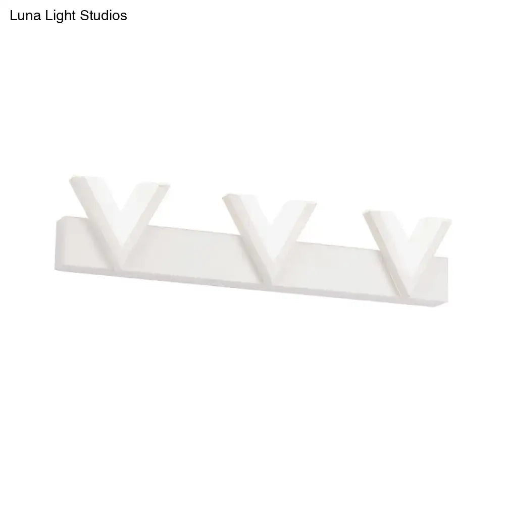 White V-Shape Vanity Light