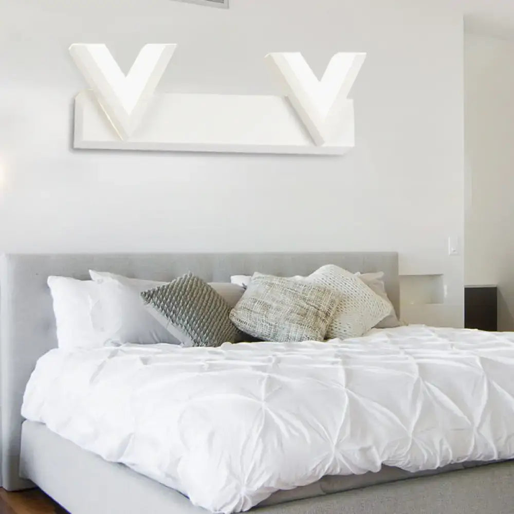 White V-Shape Vanity Light