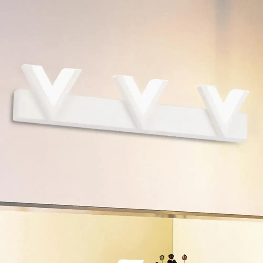 White V-Shape Vanity Light
