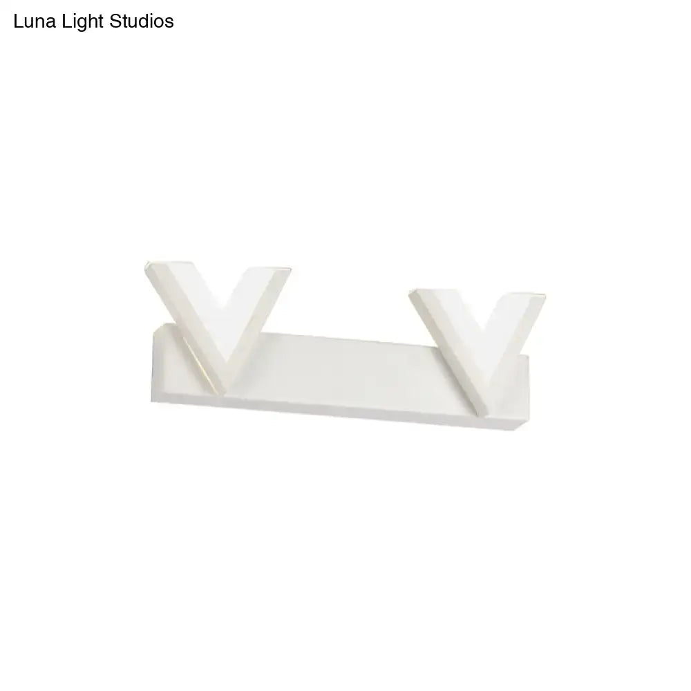 White V-Shape Vanity Light