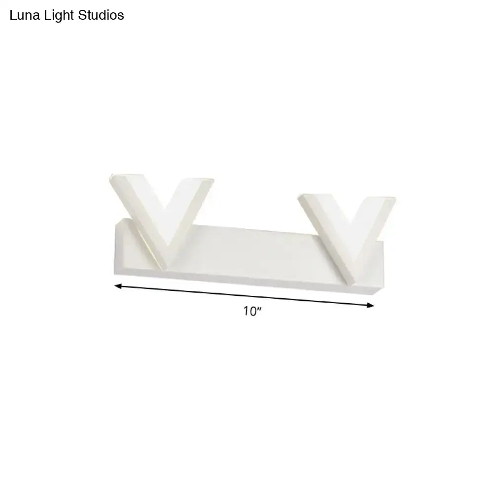 White V-Shape Vanity Light