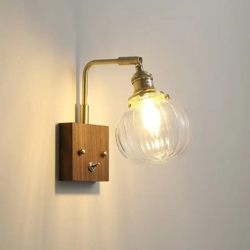 Walnut Copper Glass Sconce