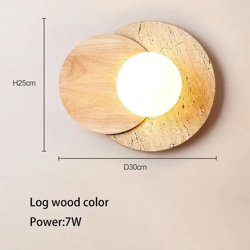 Walnut Circular Wall Sconce