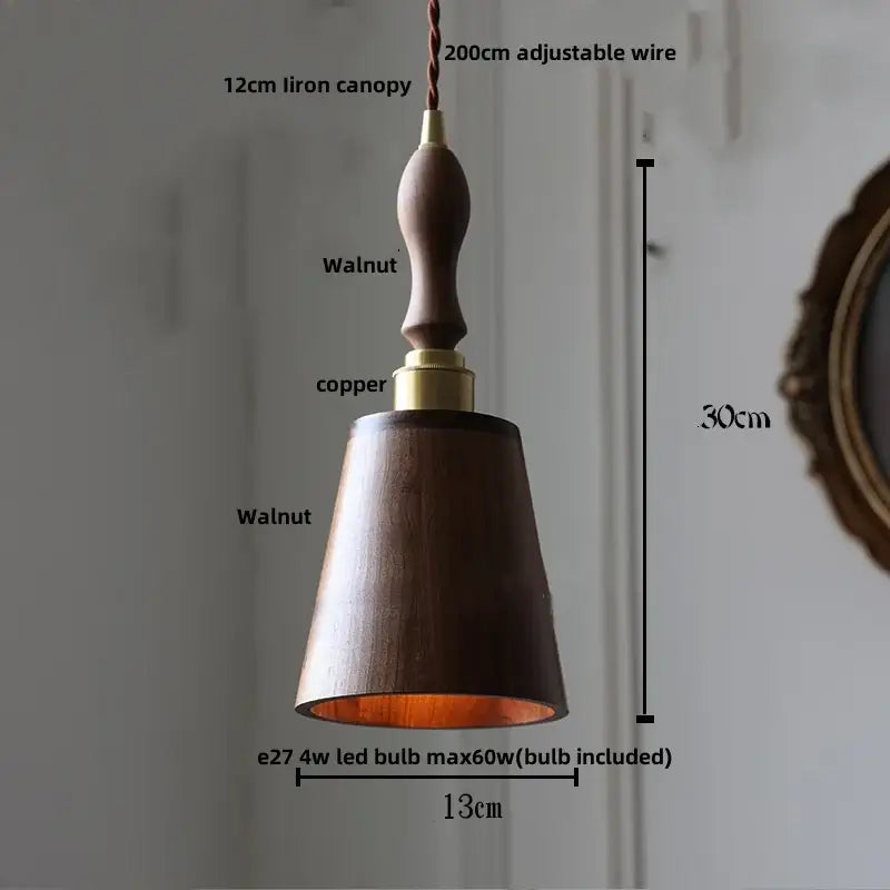 Walnut Glass Cube Pendant