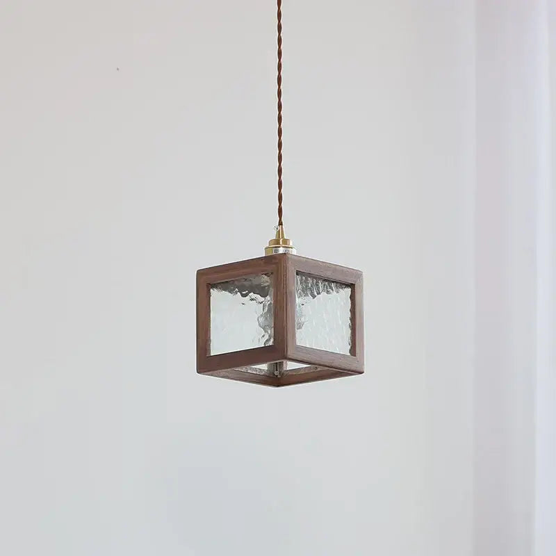 Walnut Glass Cube Pendant