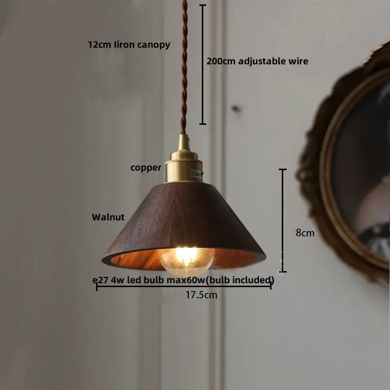 Walnut Glass Cube Pendant