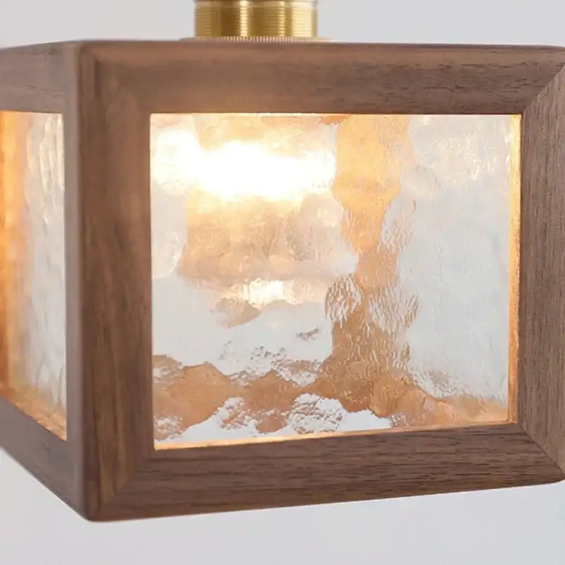 Walnut Glass Cube Pendant