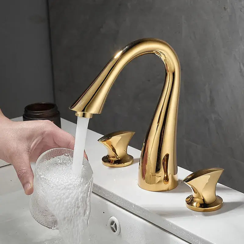 Black Gold Basin Faucet Waterfall Spout