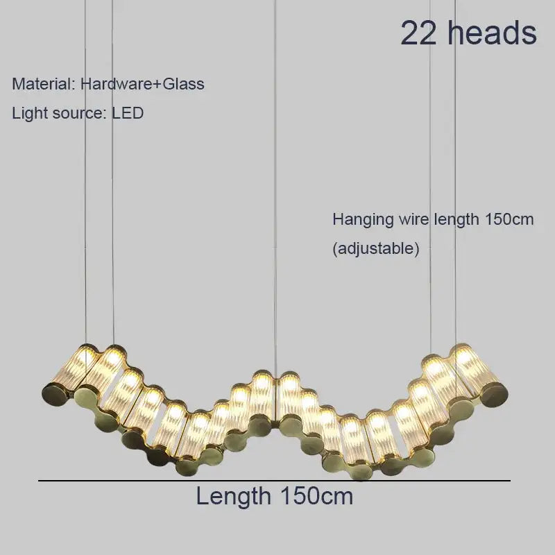 Golden Wave Chandelier