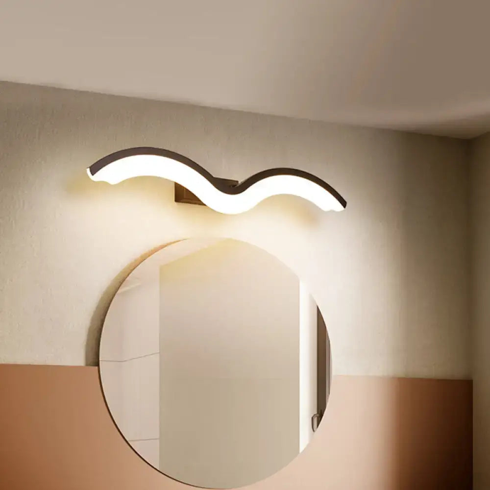 Black White Wave Wall Sconce