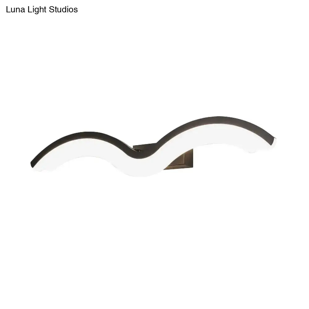 Black White Wave Wall Sconce