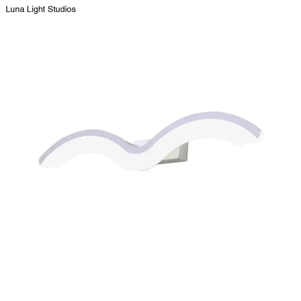 Black White Wave Wall Sconce