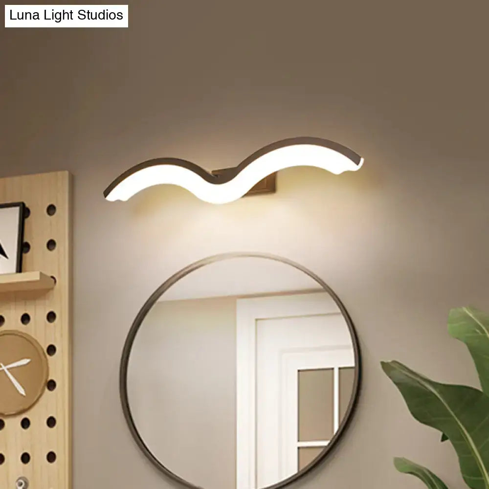 Black White Wave Wall Sconce