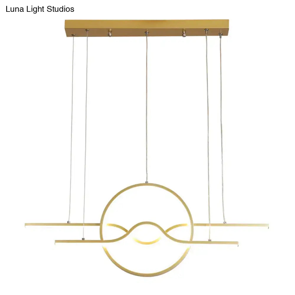 Gold Wavy Warm White LED Pendant