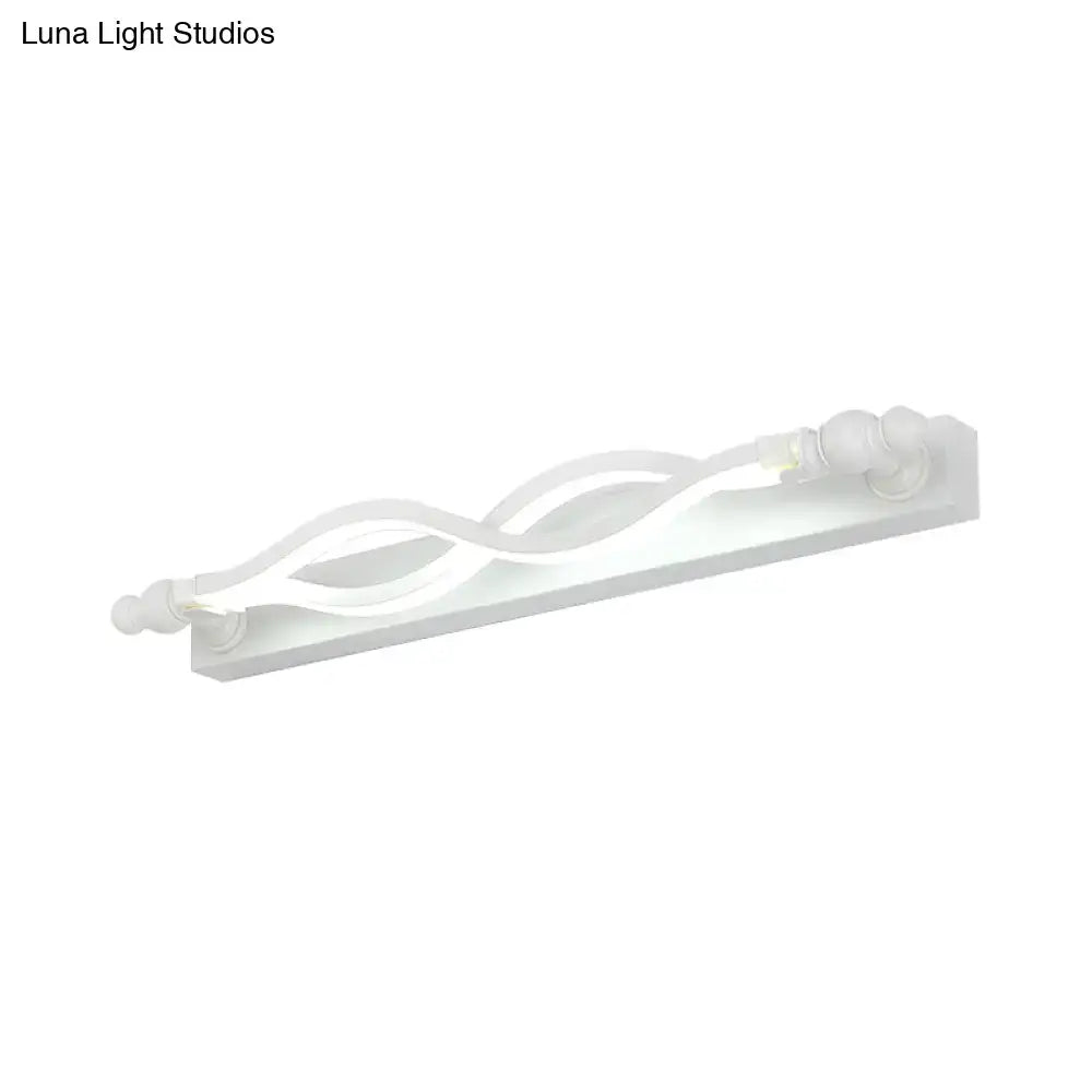 White Twist Vanity Sconce