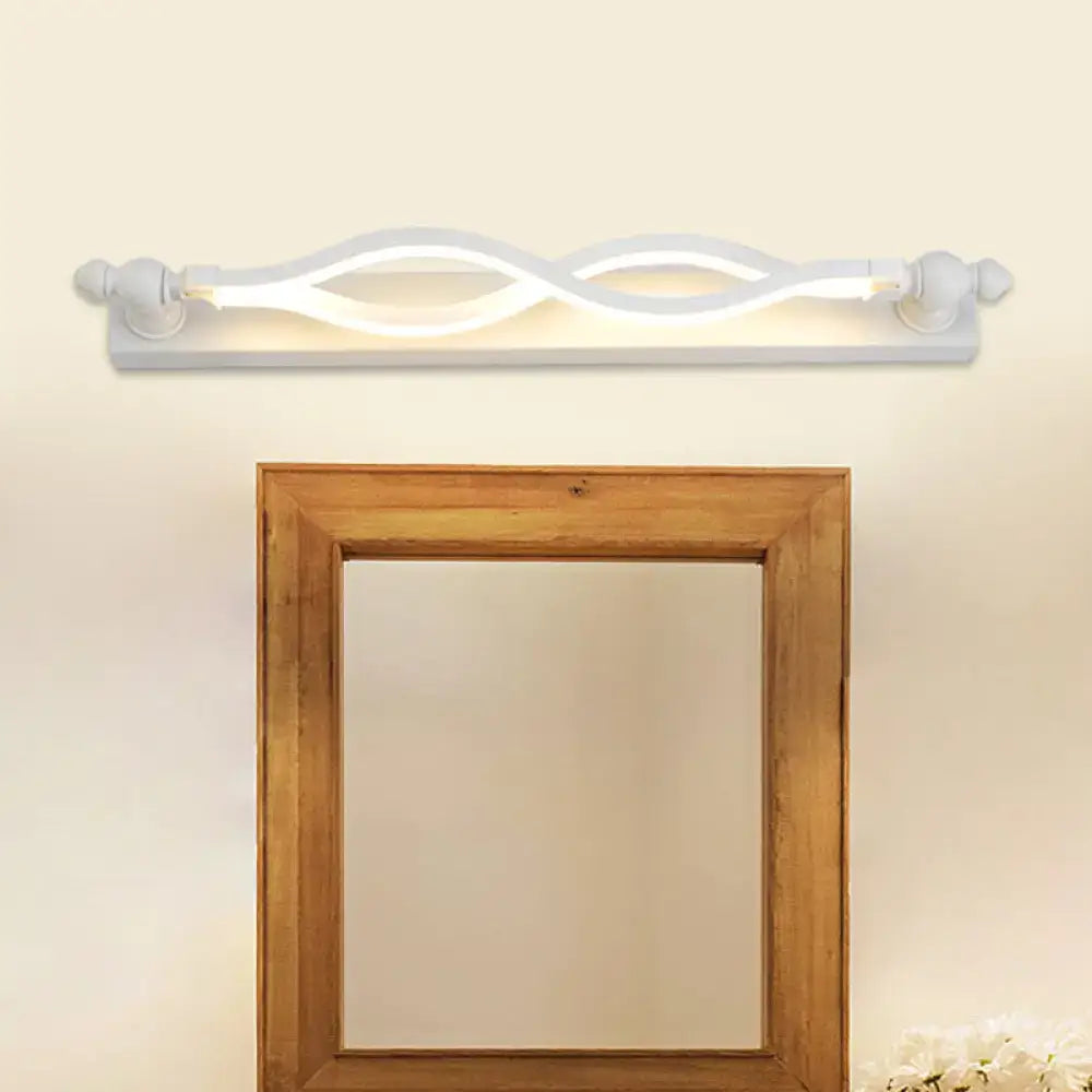 White Twist Vanity Sconce