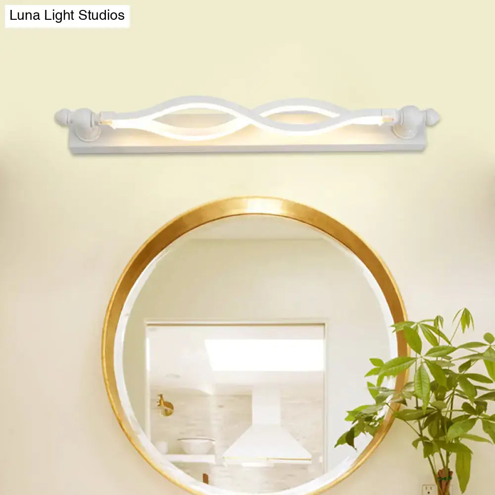 White Twist Vanity Sconce