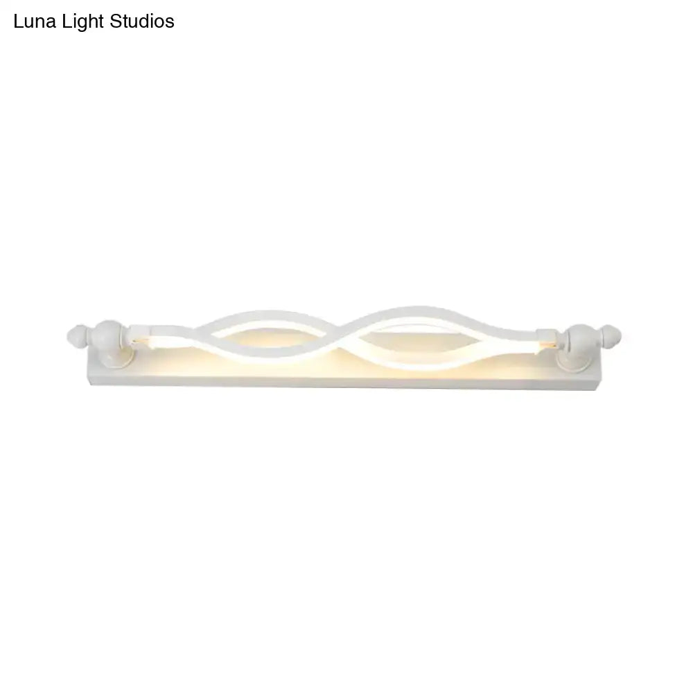 White Twist Vanity Sconce