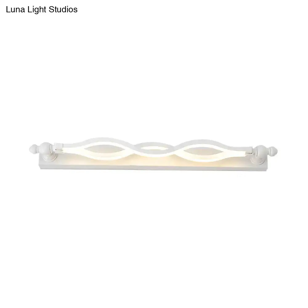 White Twist Vanity Sconce