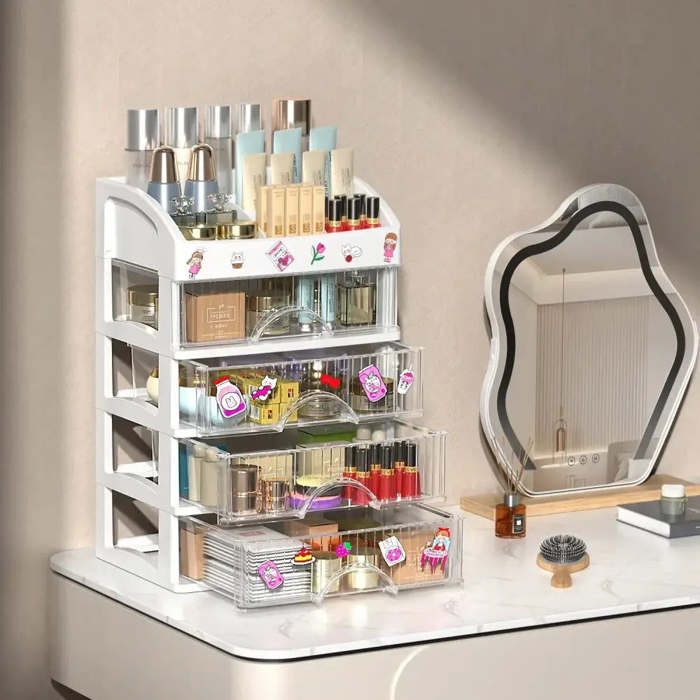 White Tiered Makeup Organizer